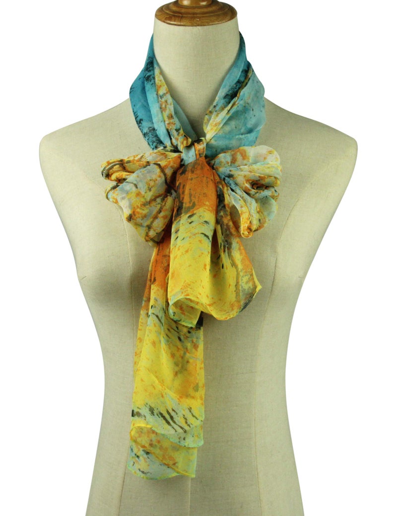 PANTONIGHT Long Chiffon Sheer Scarf Printed Lightweight Scarf For Womens (COL 750) - Image 4